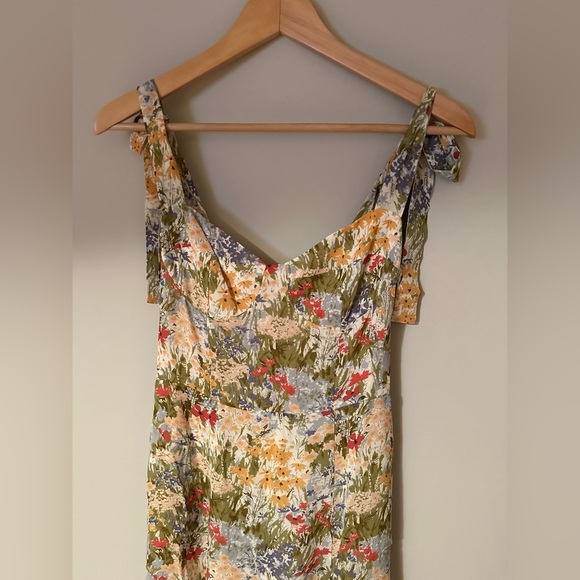 NEW Reformation Nadira Midi Dress in Countryside Green Yellow Floral | size 6 - Picture 8 of 13